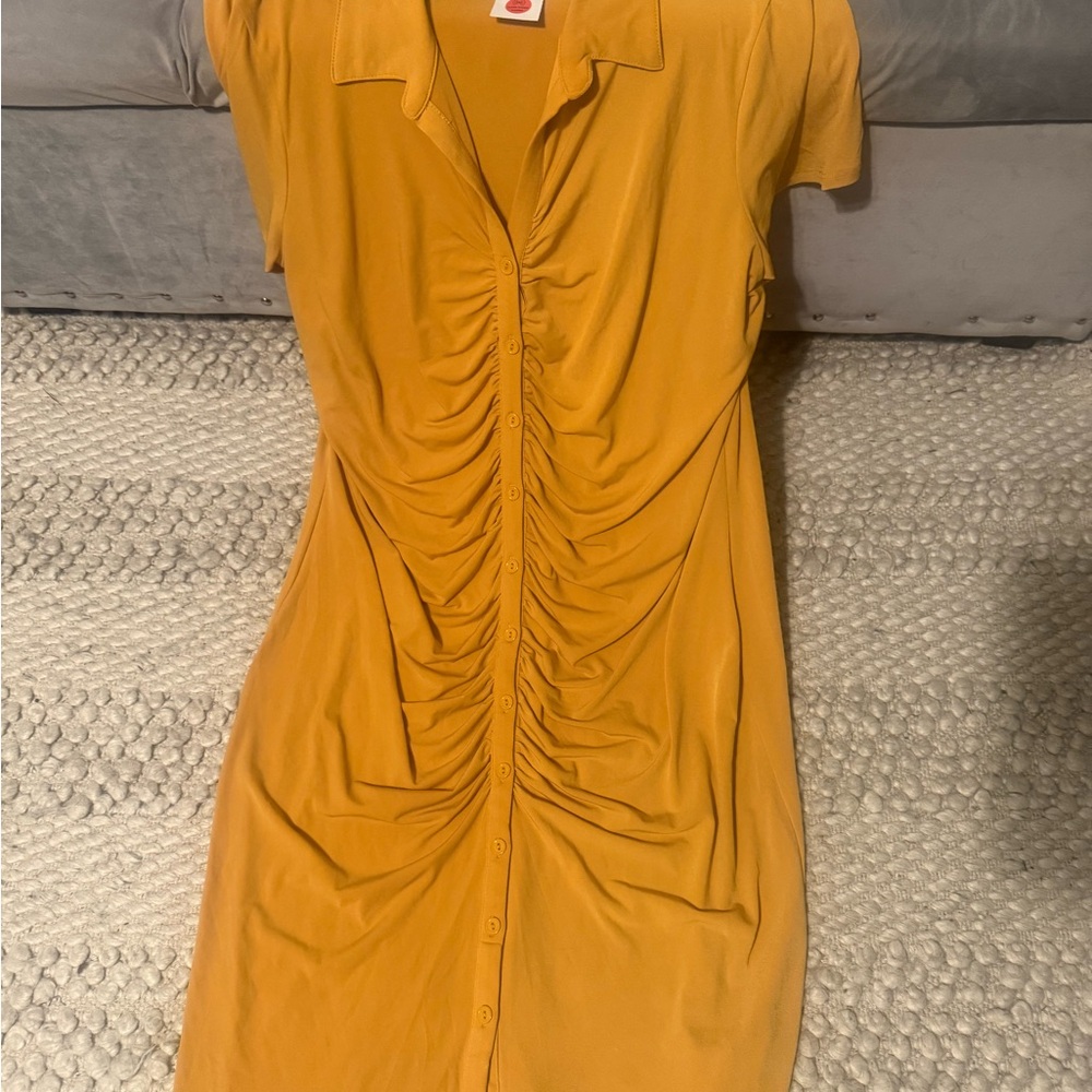 Love J Gold Sheath Dress with Dolman Sleeves